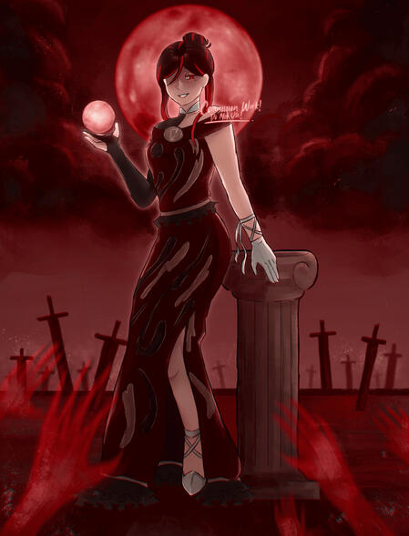 full body art with complex background - commissioned piece for @/eve_lyinea on instagram